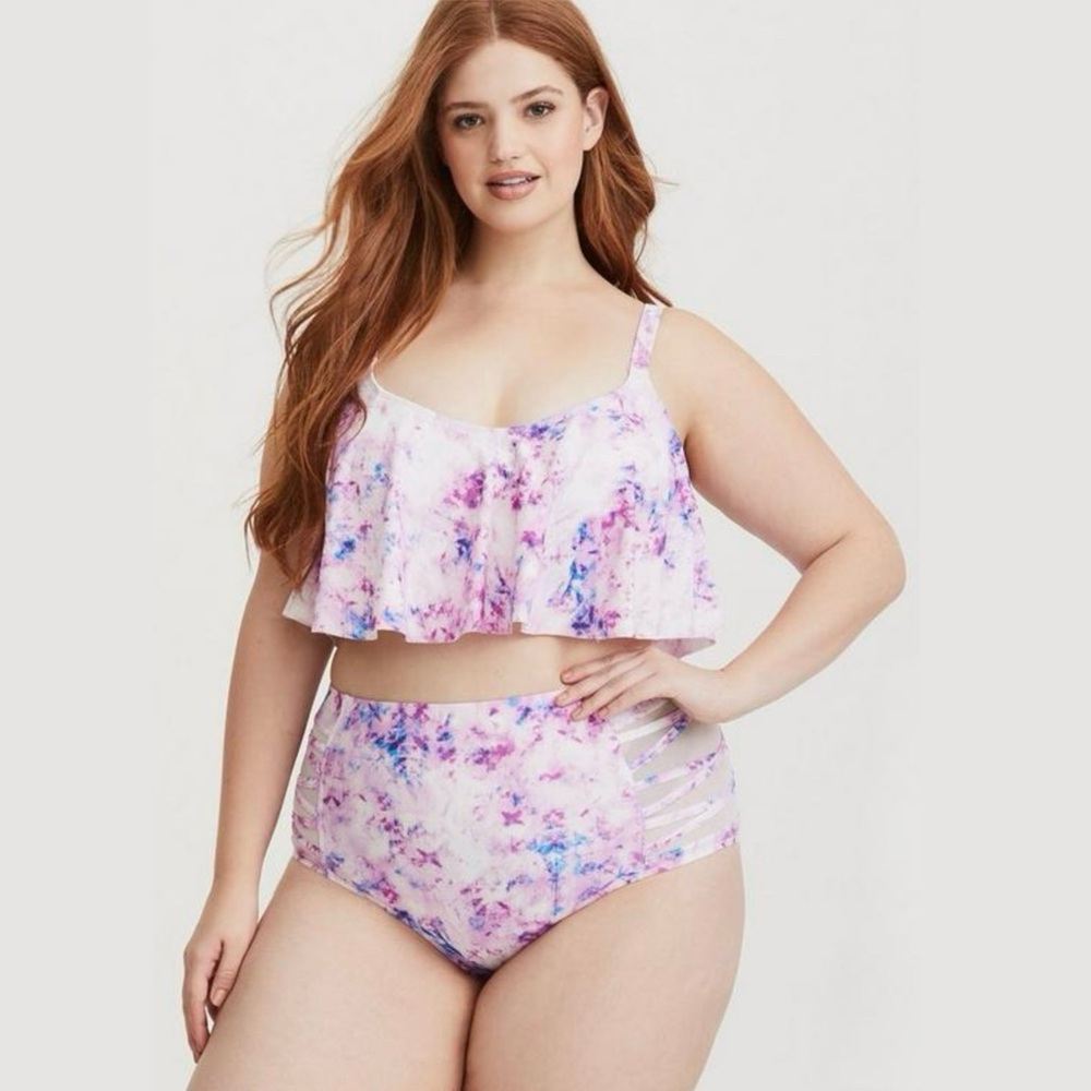 Torrid Wireless Straight Flounce Bikini Top & Bottom